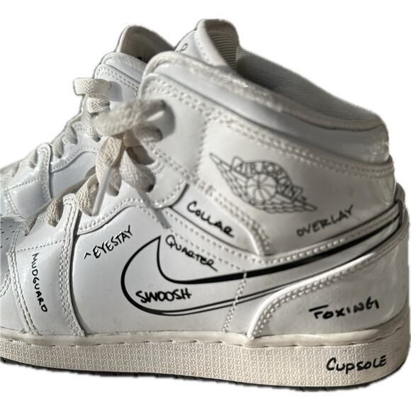 Air Jordan 1 Mid SE Anatomy White Size 6Y Youth - Picture 3 of 10